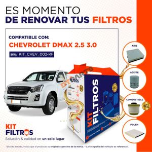 Kit Filtros para Chevrolet D-Max 2.5 y 3.0 Tdi 2016