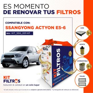 Kit Filtros para Ssangyong Actyon Euro 5 y Euro 6 2012