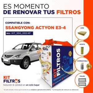 Kit Filtros para Ssangyong Actyon Euro 3 y Euro 4 2004