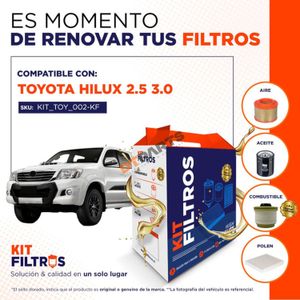 Kit Filtros para Toyota Hilux 2.5 3.0 Tdi hasta año 2015